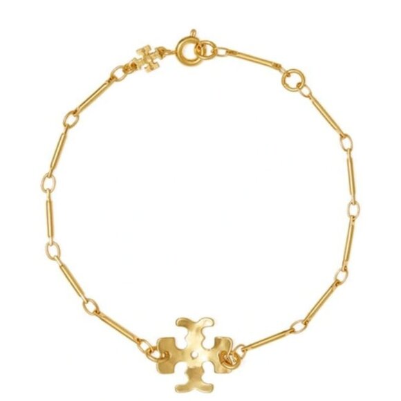 Tory Burch Gold Plated Logo Bracelet For Women - Picture 2 of 4